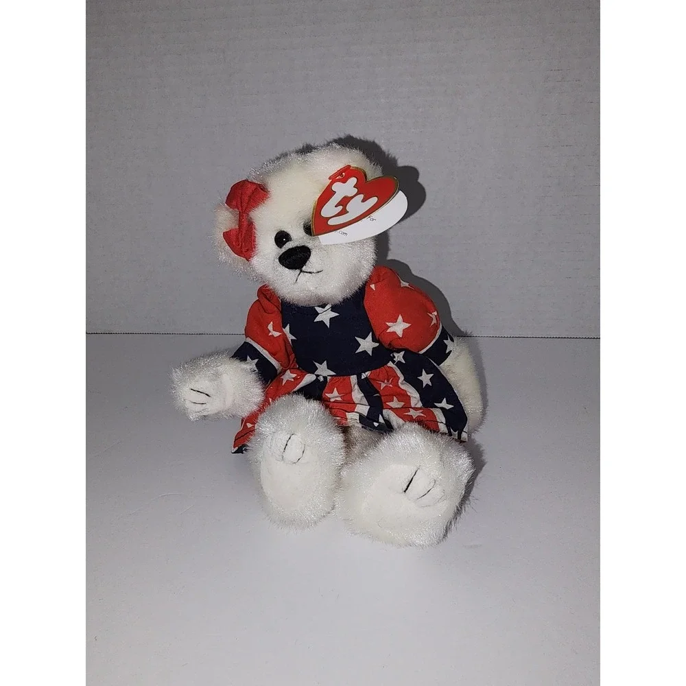 ty Franny Attic Treasures Beanie‎ Babies Bear Patriotic 1993